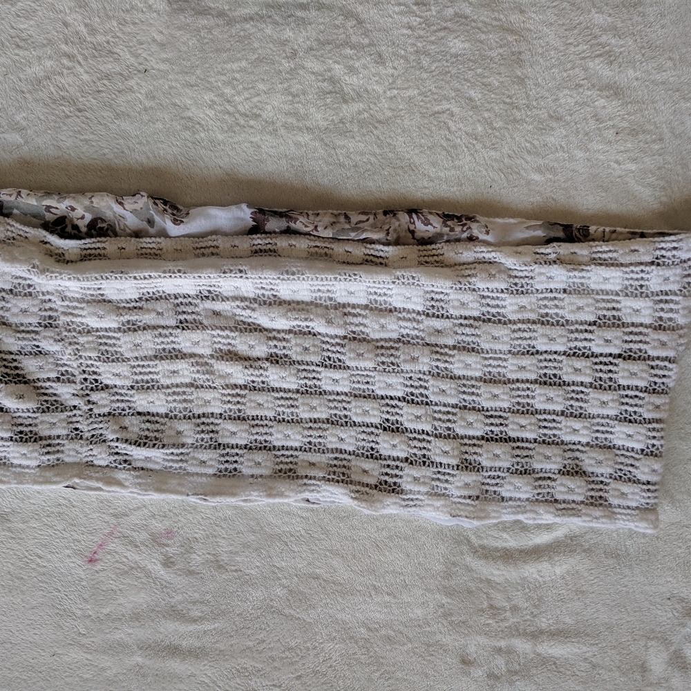 Cream Flowered Infinity Scarf - Picture 2 of 5